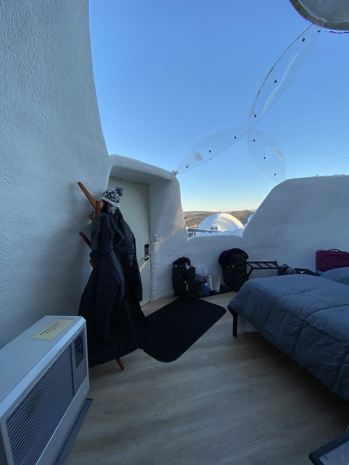 Views and heater in your igloo