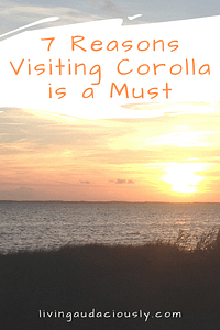 Why should you visit Corolla in OBX? Let me tell you! From the beach to shopping, great restaurants and plenty of other things to do, you won't regret traveling to North Carolina for this vacation! #OBX #beach #beachvacation #northcarolina