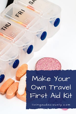 There's not much worse than being sick on vacation! This DIY travel first aid kit checklist can help you organize all the necessities in case you get hurt or sick while on your trip.  #firstaid #travelfirstaid #firstaidkit #firstaidkitchecklist