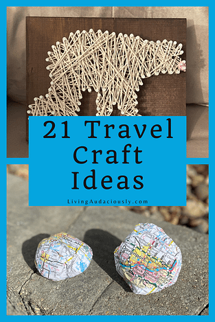 These 21 DIY travel crafts are unique ideas to let someone know you're thinking about them, or a great way to decorate your home or office.  Homemade Christmas gifts anyone? #travelgifts #travelcrafts #craftsforkids #craftideas #diytravel #diy