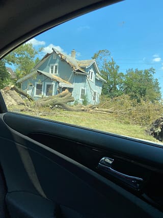 Nearly every home in the area has some sort of damage. 