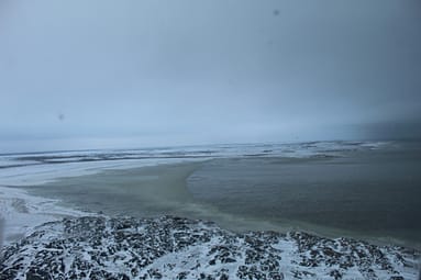 The ice was just beginning to form on the Hudson Bay near Churchill. 